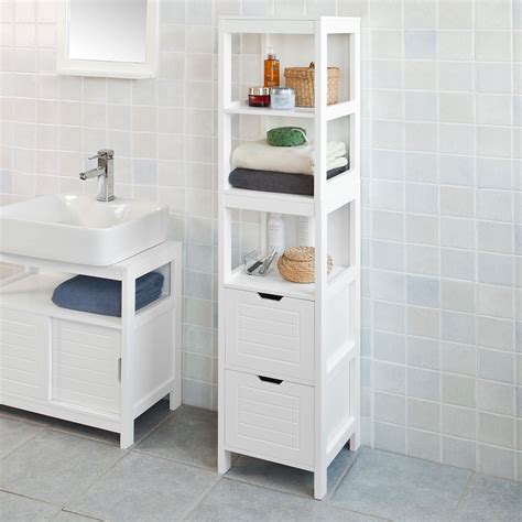 W Wall Cabinet with Open Shelf in White With its sleek modern design, the Glacier View More Shaker Style 16 in. . Tall bathroom storage cabinet with drawers